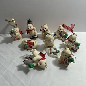 Lot Of 9 Hallmark Keepsake Series Christmas Ornament Snowball Tuxedo SKU 1224B‎